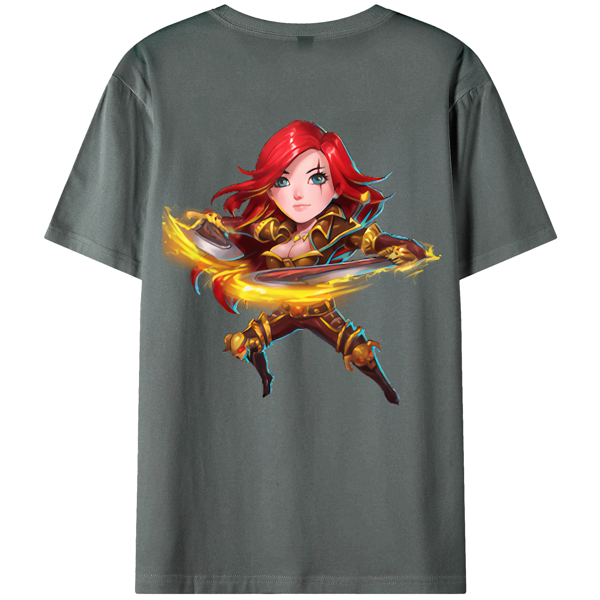 （画像用） リーグ・オブ・レジェンド League of Legends LOL 綿100％半袖Tシャツ（背面プリント）